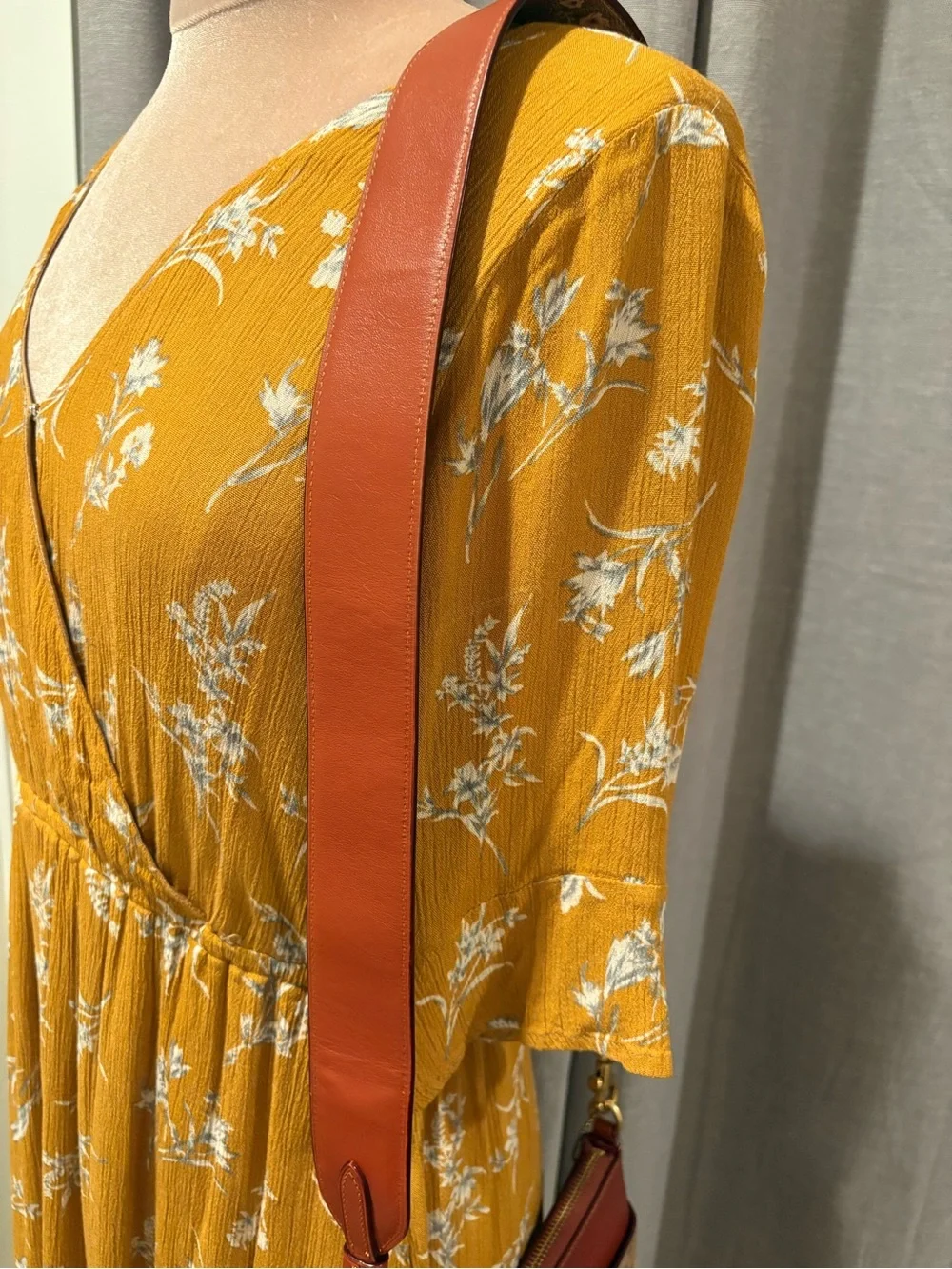 Coach Reversible Leather/Coated Canvas Strap w/ Prairie Print